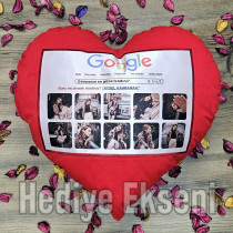 Kişiye Özel Kalpli Google Yastık - Dünyanın En Güzel Kadını