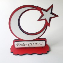 Kişiye Özel Masaüstü Türk Bayrağı İsimlik
